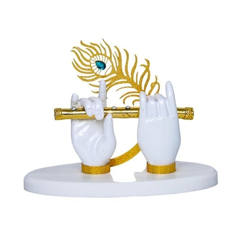 Lord Krishna Hand with Flute 24K Gold Plated Decor Piece