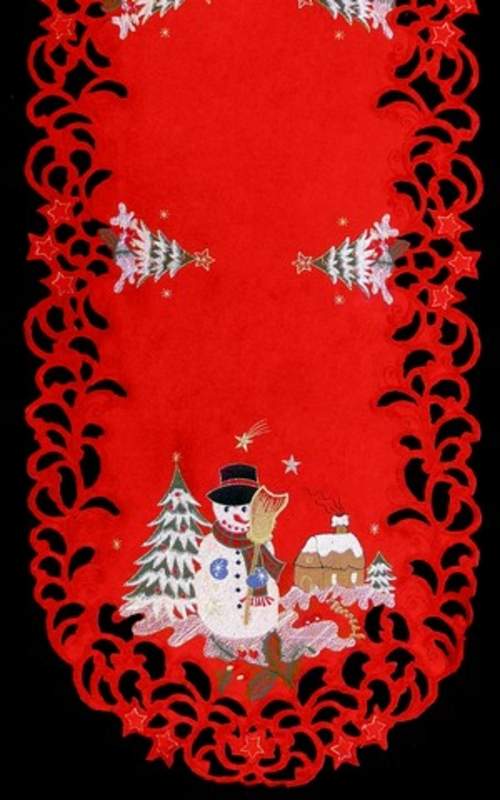 Sinobrite H8508 Snowman Oblong Table Cloth- 52 x 71 in.