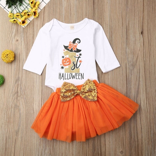 Pudcoco Autumn 2Pcs Newborn Baby Girl Halloween