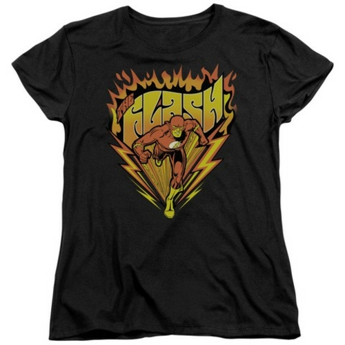 Trevco Dc-Blazing Speed - Short Sleeve Womens Tee - Black, Large