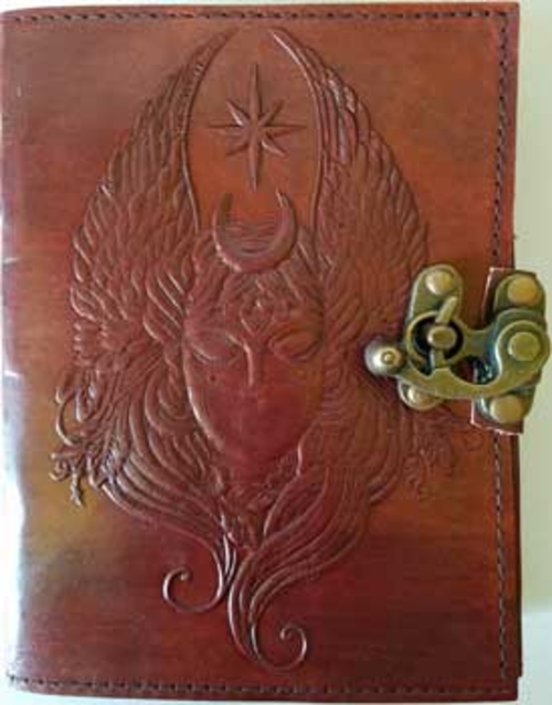 Moon Goddess leather blank book w/ latch