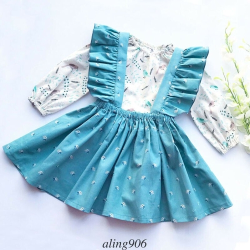 2pcs Flower Girls Dress Clothing Newborn Kids Baby