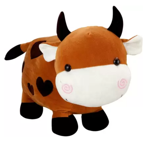 Cow Shaped Stuffed Toy (Mustard) - 36 cm