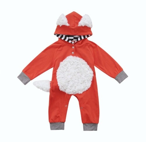 Super Cute Baby Hooded Romper Clothes Cute Fox