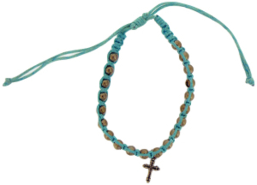 Solid Rock Jewelry 145057 Light Blue Cotton Adjustable Friendship with