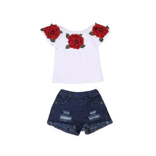 2PCS Fashion Summer Party Newborn Baby Girls Short