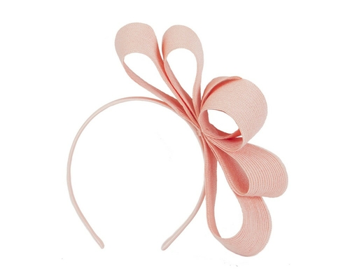 Coral bow fascinator