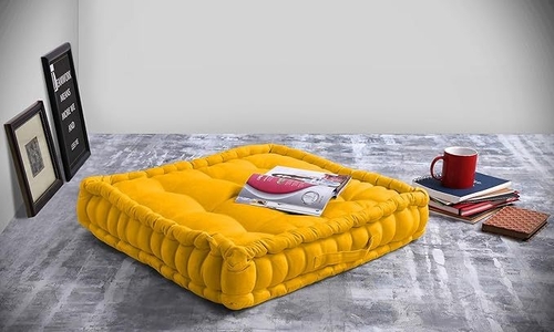 Square Floor Cushions  Solid Dyed Canvas with Micro-Fiber Filling for