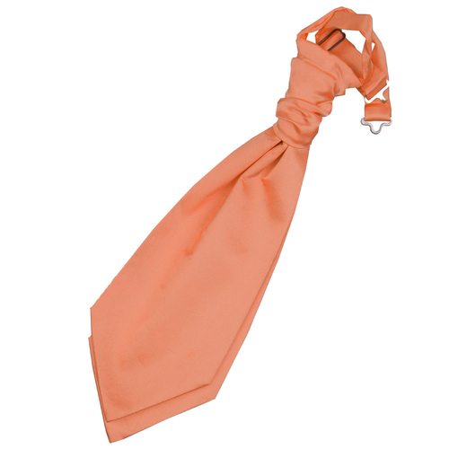 Plain Satin Pre-Tied Ruche Cravat - Boys - Coral