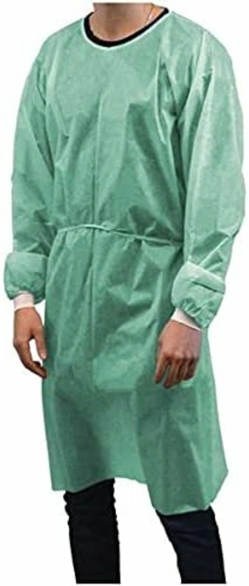 EZGOODZ Disposable Isolation Gowns in Bulk. Pack of 50 Yellow SPP 25