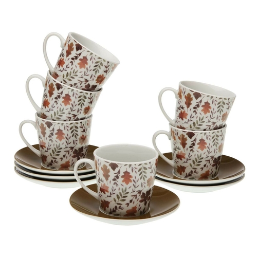 Set of Mugs with Saucers Versa Aia Porcelain 9 x 14 x 14 cm 10,5 x 8 x