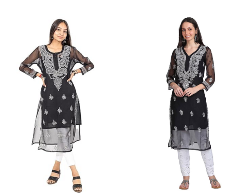 Chikankari Georgette Kurti for Girls & Women PACK OF 2 (DIFFRENT
