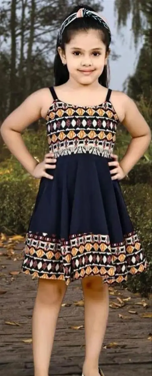 Kid Girls Sleeveless Dress Color Blue Size 8-9 Years