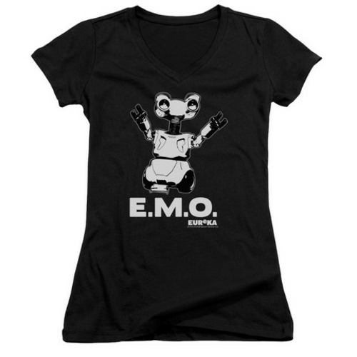 Trevco Eureka-Emo Junior V-Neck Tee, Black - Large