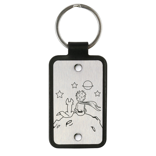 Leather keychain with stainless steel plate – The little prince