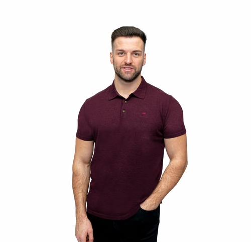 GIANNI SHORT SLEEVE KNITWEAR MAROON