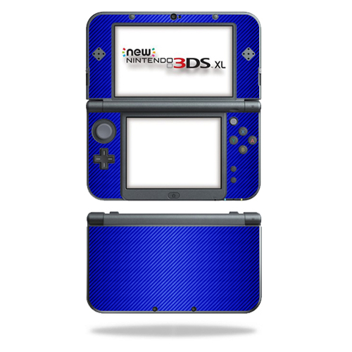 MightySkins NI3DSXL2-Blue Carbon Fiber Skin Decal Wrap for New Nintend