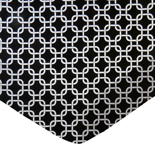 SheetWorld Fitted Crib Sheet - 100% Cotton Woven - Black Links, Made