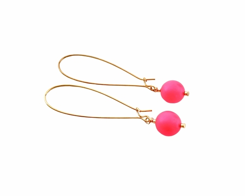 Neon Bead Dangle Earrings