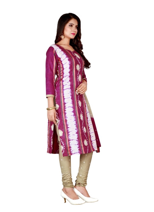 Generic Women's Cotton Salwar Material (Magenta,