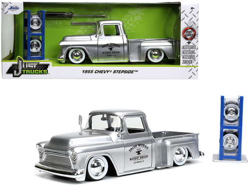 1955 Chevrolet Stepside Pickup Truck \Iron Works Body Shop\" Silver