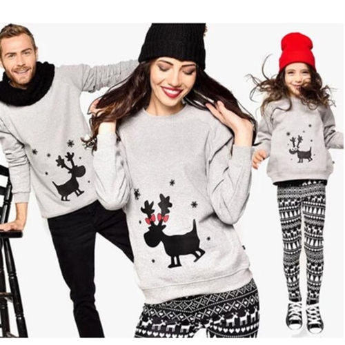 Family Kids Mom Daddy Match Christmas Hoodies Tops