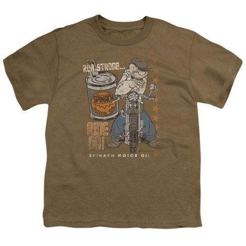 Trevco Popeye-Ride On Short Sleeve Youth 18-1 Tee, Safari Green - 