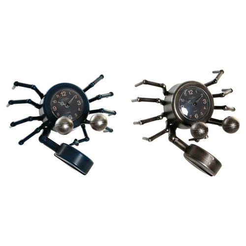 Table clock DKD Home Decor Animal 23 x 22 x 14 cm Silver Blue Iron