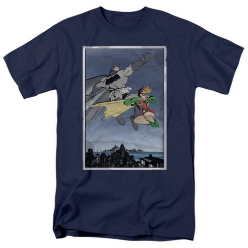 Trevco Batman-Dkr Duo - Short Sleeve Adult 18-1 Tee - Navy- 5X