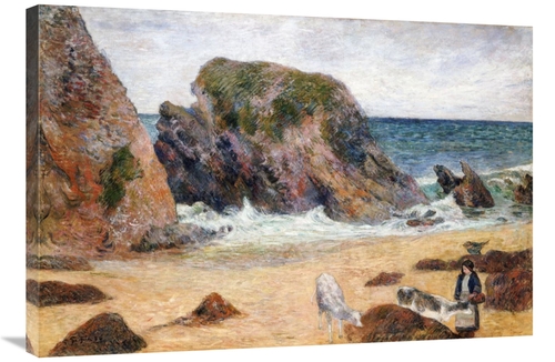 Global Gallery GCS-266363-36-142 36 in. Cows on the Seashore Art Print