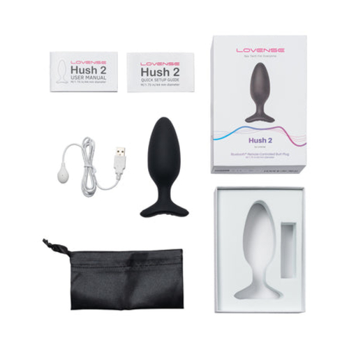 Lovense Hush 2 Bluetooth Remote-Controlled Vibrating Butt Plug M 1.75