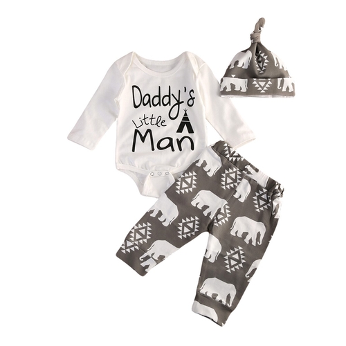 Newborn Baby Boys Clothes Sets Bodysuit Tops Long