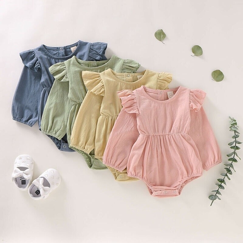 0 24M New Toddler Kids Baby Girl Ruffle Bodysuits