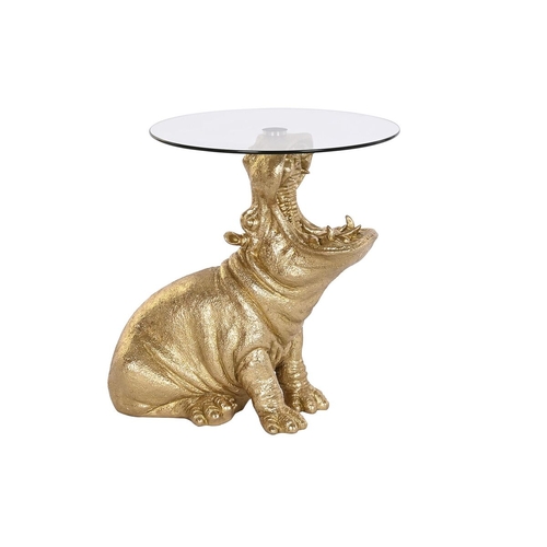 Side table DKD Home Decor 60 x 49 x 58 cm Crystal Golden Resin