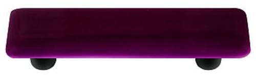 Hot Knobs HK1045-PB Violet Striker Rectangle Glass Cabinet Pull - Blac