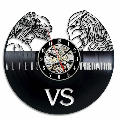 ALIEN VS PREDATOR MOVIE HANDMADE VINYL RECORD WALL CLOCK FAN GIFT