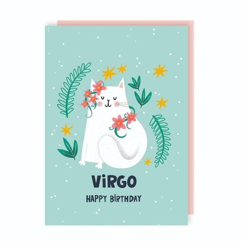 Virgo Zodiac Sign Birthday Card (Pack of 6)