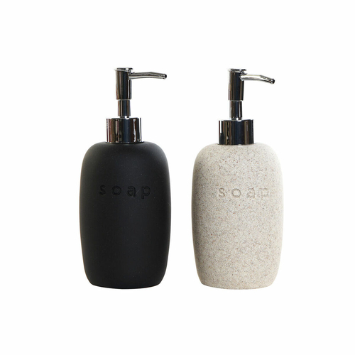 Soap Dispenser DKD Home Decor PVC Stoneware Scandinavian 8 x 8 x 18 cm