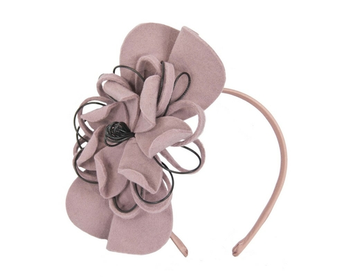 Dusty pink felt flower racing fascinator