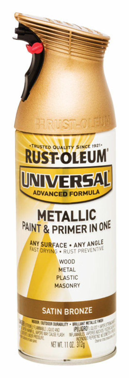 Rust-Oleum 1694363 11 oz Universal Satin Bronze Metallic Paint & Prime