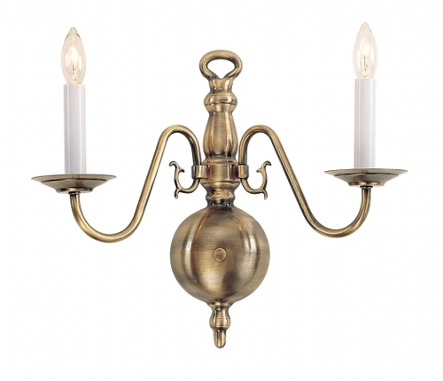 Livex 5002-01 Williamsburg Wall Sconce- Antique Brass