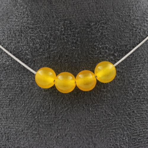 Yellow Agate 4 beads necklace 8 mm.