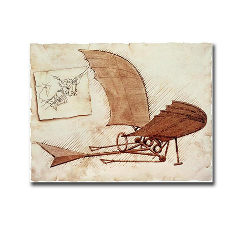 Artistic Home Gallery 1216356BG Flying Machine by Leonardo Da Vinci Pr