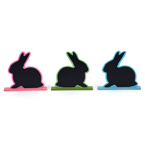 Easter Bunny Silhouette Chalkboard Tabletop Plaque - Case of 48