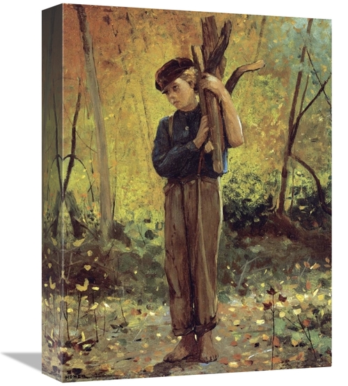 Global Gallery GCS-268137-16-142 16 in. Boy Holding Logs Art Print - W