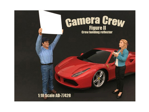 Camera Crew Figure II \Crew Holding Reflector\" For 1:18 Scale Models