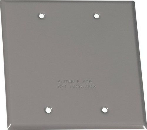 Sigma 14340 2 Gang Gray Weatherproof Blank Cover