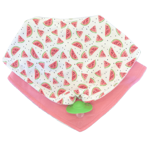 One in a Melon - Doodalou Bamboo Bandana Baby Bib Combo