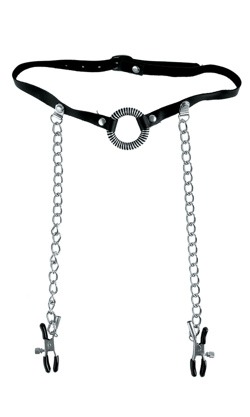 Fetish Fantasy Series O-Ring Gag & Nipple Clamps