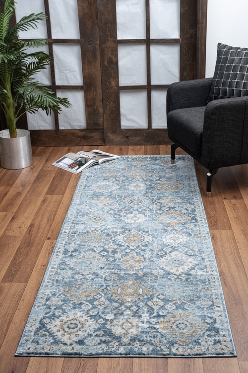 Noble GC_GEN7005 Blue 2 ft. 7 in. x 7 ft. 3 in. Area Rug